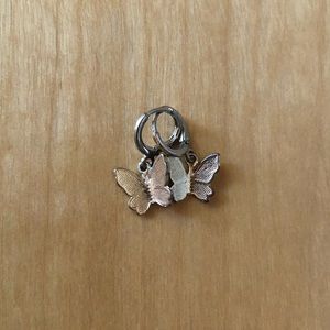 14k gold plated butterfly dangle earrings